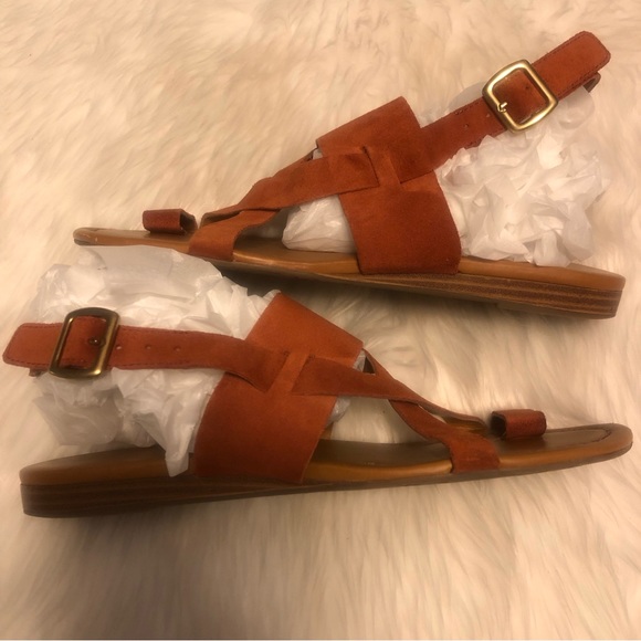 Franco Sarto Women's Imogen Fabric Cap Toe Casual Slingback Sandals Red Size 7 M